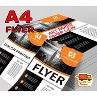 FLYER A4 SIZE 128GSM/157GSM ART PAPER 100-500pcs