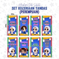 💧READY DESIGN💧 (8in1) Set Keceriaan Tandas Perempuan / Hiasan Tandas (TEBAL / KALIS AIR / CETAKAN TE