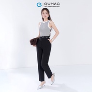 Quần tây nữ dáng ống đứng lưng kiểu vải carolan xược cao cấp mà xám - đen thời trang GUMAC QF07036