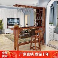 Get 7% coupon+gift】Solid Wood Home Bar Counter Wine Cabinet Living Room Entrance Cabinet Bar Counter