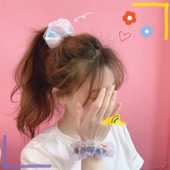 Attractive rainbow-dyed hair tie