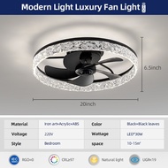 20 Inchs DC Motor Ceiling Fan With Light Living Room Luxury Style Ceiling Fan Adjustable Brightness 