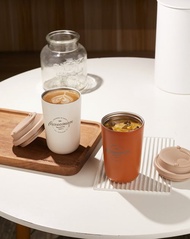 日本 MOMOCONCEPT Ice Latte 冰拿鐵 雙層不銹鋼真空咖啡杯 390ml