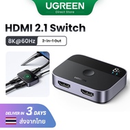 【Switcher】UGREEN 2 in 1 Out HDMI 2.1 Switch 8K60Hz Switcher Splitter 3D CEC HDR Dolby AC Model: 9038