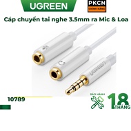Gold-plated Ugreen 10789 3.5mm headphone to Mic & Separate speaker conversion cable