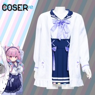 【COSER 77】Hololive Minato Aqua Vtuber เครื่องแต่งกายคอสเพลย์ การ์ตูนอะนิเมะ Cosplay Wig Costume Dres