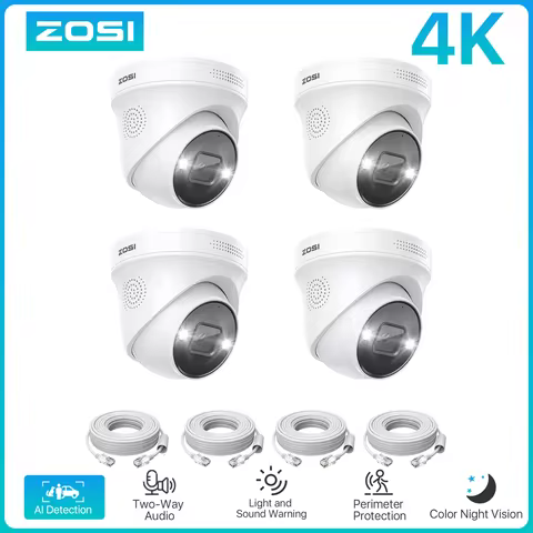 ZOSI 4K 8MP 5MP Add-on Camera for PoE Security Camera System, Work with ZOSI 8 Channel 16 Channel Po