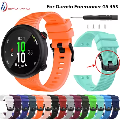 Sports Soft Silicone Case Cover Replacement Watch Band Wrist Strap For Garmin Forerunner 45 45S Smar