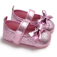Newborn Baby Girls Shoes PU Leather Soft Princess Shoes Pink 13cm (Pink)