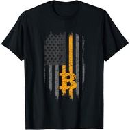 Men's cotton T-shirt BTC Bitcoin American Flag Crypto Revolution Buy The Dip T-Shirt Small