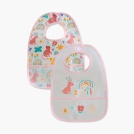 Babyshop Juniors Printed Peva Bib With Hook And Loop Closure - Set Of 2