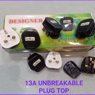 *READY STOCK* SIRIM 13A UK UNBREAKABLE PLUG TOP (BLACK) 13A PLUG TOP FUSE