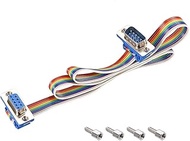 uxcell IDC Rainbow Wire Flat Ribbon Cable DB9 Male to DB9 Female Connector 2.54mm Pitch 19.7inch Len