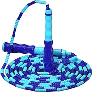 JJZST PVC Family Sports Jump Rope Children's Fancy Bamboo Jump Rope Non-slip Handle Hard Bead Yoga Rope Rope Skipping (Color : Blue)