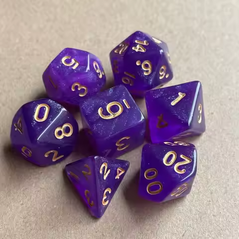 7Pcs/set Acrylic 7-Die For TRPG DND Polyhedral Dice Game Dice Table Game DND Dice