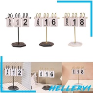 [Hellery1] Metal Desk Calendar, Table Decoration, Desk Calendar, Artwork, Standing, Calendar for Home Decor, School, Office
