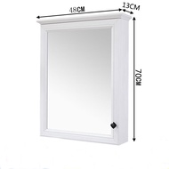 XY！Carbon Fiber Bathroom Mirror Cabinet Bathroom Dressing Mirror Cabinet Wall-Mounted Mirror with Shelf Mirror Box Stora