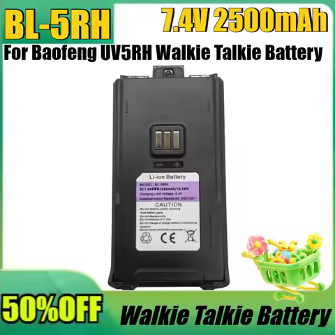 New BL-5RH 7.4V 2500mAh High Quality Battery for Baofeng UV5RH Walkie Talkie Battery New Thickened L