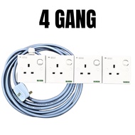 【Great discount】1SET SIRIM HEAVY DUTY LOCAL PVC TRAILING SOCKET EXTENSION Plug FULL COPPER WIRE 2 /