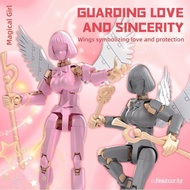 14cm Articulated Action Figure Building Block Toy with Wing & Hand Accessories DIY Assembly Posable 