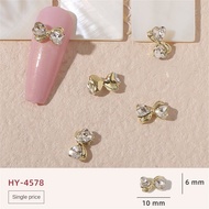 LaMart Store🙌🏻10 Pcs Butterfly Jewelry Popular Pearl Bow Metal Nail Charms Nail Art Decoration Acces