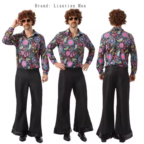 European and American retro disco hip-hop Elvis Presley costume Amazon hot selling men's color print