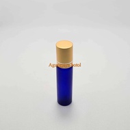 Roll On 10 Ml Blue Frost Matte Gold Stainless Cap / Glass Bottle / Perfume Bottle / Wind Oil Bottle 