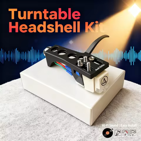 Headshell Kit For Audio-Technica AT-3600L Cartridge - 4-Pin Connector, Universal Mount, For Turntabl