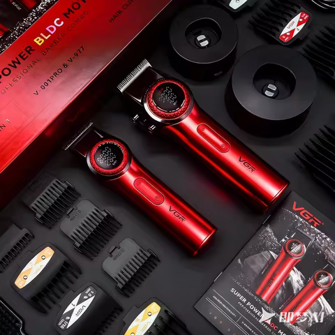 VGR Hair Trimmer Professional Hair Cutting Machine Electric Barber Clippers Adjustable 9000RPM Metal