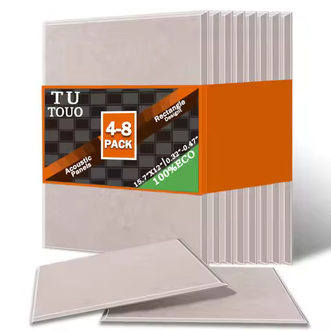 TOUO 4/6/8 Pcs Acoustic Panel Sound Absorbing Ceiling High Density Material Soundproof Wall Panels D