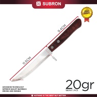 SUBRON 3Pcs Garpu Pisau Makan Steak Handle Kayu Stainless Steel Hotel Resto Cafe Selai Roti Daging B