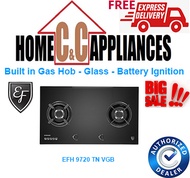 EF EFH 9720 TN VGB  Built in Gas Hob - Glass - Battery Ignition  | 2 BURNERS | FREE DELIVERY