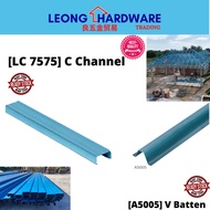 5ft+- (59'') C Channel Biru / V Batten Blue Besi Bumbung C Besi Bumbung V by Leong Hardware Trading