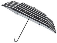 estaa - 日本直送 - Beauty Shield 晴雨兼用 防UV 遮光 遮熱 日傘 折傘 短傘 - 條紋碎花 - 黑色