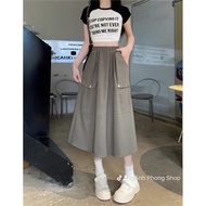 Qc 9922 long flared skirt