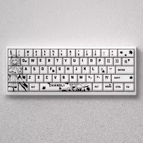 CHANGLI Keycaps Anime PBT Dye Sublimation Cherry for Mechanical Keyboard Game PC AULA F75 Ajazz Anne