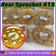Yamaha RXZ Y125Z LC135 Y100 Y15ZR SRL SSS 415 Gold Steel Rear Sprocket 4 Hole Spocket LAGENDA Y110 Y