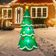 [Gamchiano] 7 ft Inflatable Christmas Tree Luminous Toy Weatherproof with Light Outdoor Decoration C