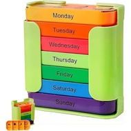Stay on Track - 7-Day Medication Organizer, Stackable Pill Organizer,Pill Organizer 4 Times a Day,7 