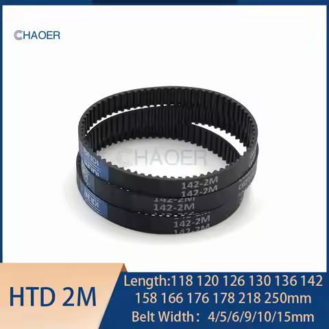 HTD 2M Rubber Timing Belt Length 118 120 126 130 136 142 158 166 176 178 218 250mm 2M Toothed Belt 2