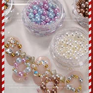 Christmas Nail 3D Pearl Accessories 圣诞节美甲珍珠饰品混装立体高亮白珍珠配饰新款彩色圣诞珍珠钻饰