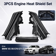 For BMW X5 X6 E70 E71 E72 Upper Engine Bay Panel Set 3Pcs/set Soundproof Heat Shield 51717169419 517