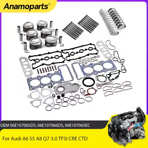 Engine Parts Rebuild Overhaul Gakset Set Piston Timing Kit Fit 3.0 L CRE CTD For Audi A6 S5 A7 A8 Q7