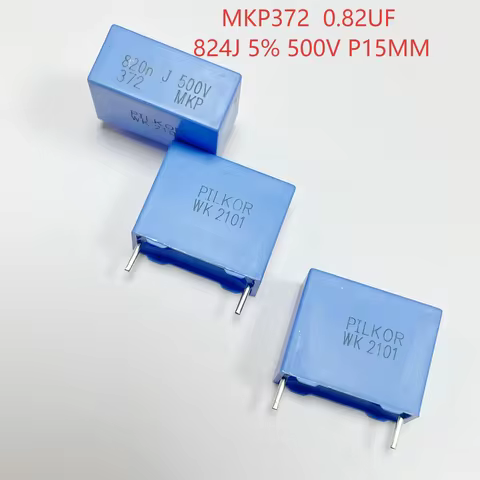 ORIGINAL BC MKP372 0.82UF 500V P15MM 824J 820NF 824/500V Blue Film Capacitor MKP 372 0.82uF/500V