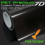 MY Ready Stock Car Carbon fiber sticker 7D Carbon Fiber Vinyl Wrap Film Car Sticker