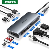 Ugreen 9 in 1 USB C Adapter Hub Gigabit Ethernet 4K HDMI VGA SD TF reader 3.0