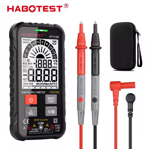 HT112B Digital Multimeter Auto Range DMM Voltmeter True RMS NCV Voltage Meter 4000 Counts Smart Mult