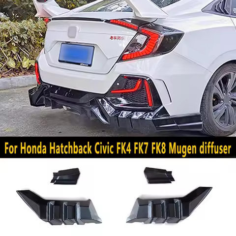 Suitable for Honda Civic 2016 17 18 19 20 Diffuser FK4 FK7 JDM Modification Mugen Body Kit Rear Wrap
