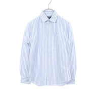 【二手】Polo Ralph Lauren 條紋小馬刺繡藍灰色男士棉質條紋襯衫 - 全新未使用