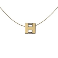 愛馬仕 Case d'Ache H Cube 金屬銀白色項鍊 1034 [二手] 成色極佳